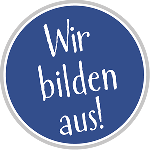 Button mit Text: Wir bilden aus!
